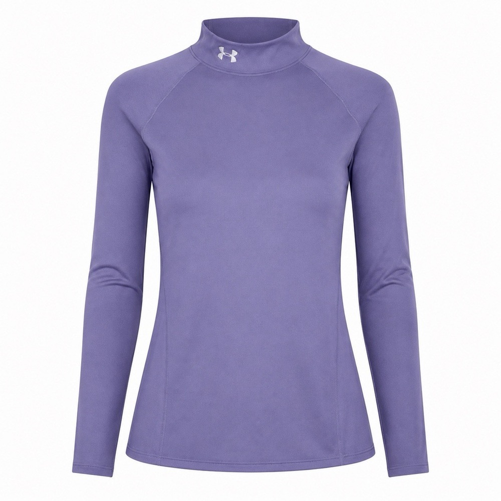 Under Armour ColdGear Women XL Purple Fitted Mock Neck Long Sleeve Base Layer